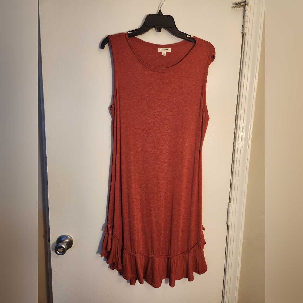 Max Studio Rust Sleeveless Knit Pullover Dress Large